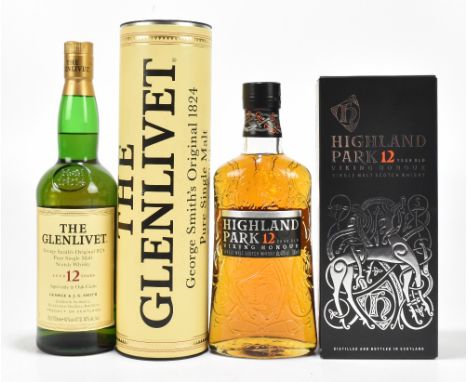 WHISKY; a single bottle, The Glenlivet Pure single malt Scotch whisky, aged 12 years, 40%, 700ml, together with a single bott
