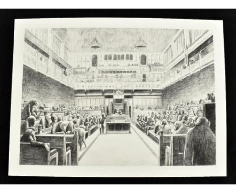 MASON STORM; lithograph print on 315GSM Innova paper, 'Monkey Parliament III', published by Stowe Gallery, Timeline Edition, 