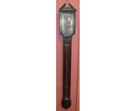 DAVIDSON DUNSE; a 20th century mahogany cased stick barometer, length 103cm.