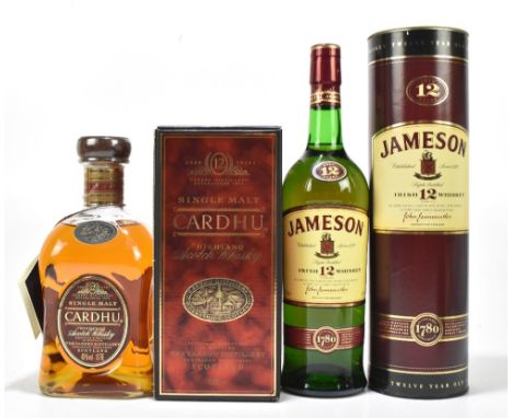 WHISKY; a single bottle, Cardhu Highland Scotch whisky, 40%, 1l, together with a single bottle, Jameson Irish whiskey, aged 1