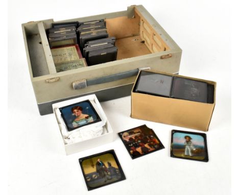 A collection of assorted viewing slides, various scenes, including portrait, family scenes, heightened examples, landscapes, 
