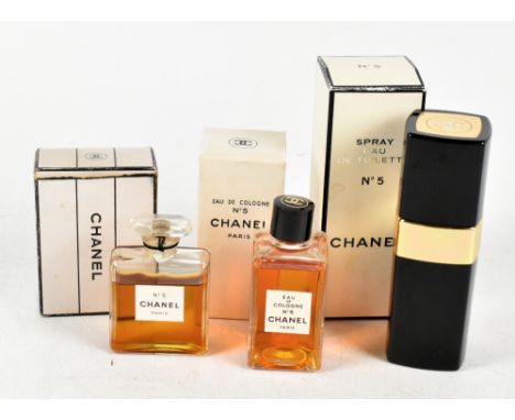 CHANEL; a vintage bottle of Chanel No.5, no.201, consisting of original carboard box and outer box and 70% level of perfume, 
