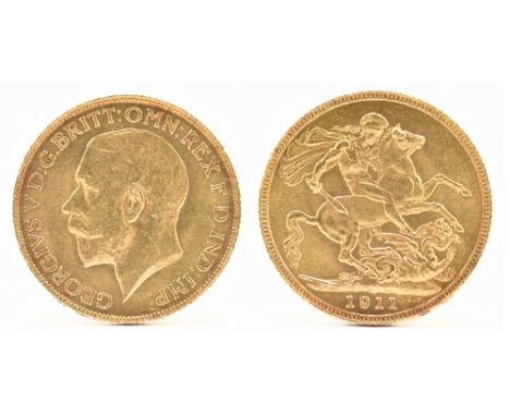 A George V full sovereign, 1911.Additional InformationVery light wear to the surface and edges but good condition.