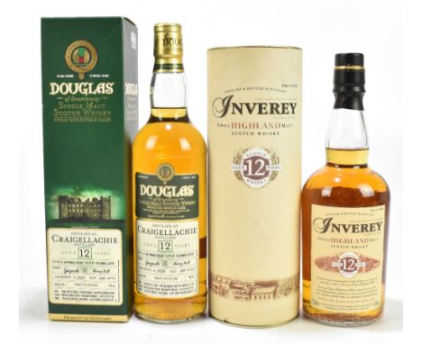 WHISKY; two bottles comprising Douglas of Drumlanrig single malt Scotch whisky from one single cast, distilled at Craigellach