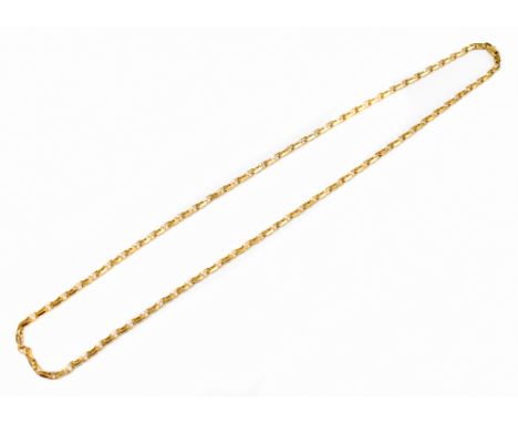 A 9ct yellow gold hoop link chain, length 58cm,&nbsp;approximately 19g.&nbsp;Additional InformationLight surface wear but bas