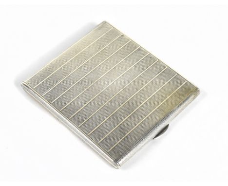 DINGLEY BROS; a George V hallmarked silver cigarette case with engine turned linear decoration, Chester 1923, approx weight 4