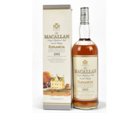 WHISKY; a single bottle, The Macallan single Highland malt Scotch whisky Elegancia, distilled in 1991 and bottled in 2003, 40