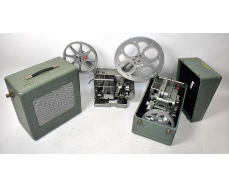 SIEMENS; a projector in case, with a Siemens speaker and a SIEMENS 1970’s 16mm projector (3)