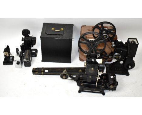 PATHESCOPE; a ‘Baby’ projector, number 01143 with a ‘Kid’ projector, a further Pathescope projector, a Bingoscope; a vintage 