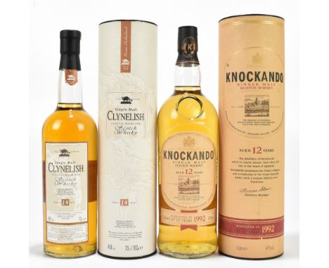 WHISKY; two bottles comprising Knockando single malt Scotch whisky, aged 12 years, 1l-43%, and Clynelish Coastal Highland Sco