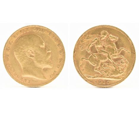An Edward VII full sovereign, 1910.Additional InformationLight wear but good condition.