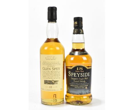 WHISKY; two bottles comprising Glen Spey single malt Scotch whisky, aged 12 years, 43%, 70cl, Speyside 18 year old single mal