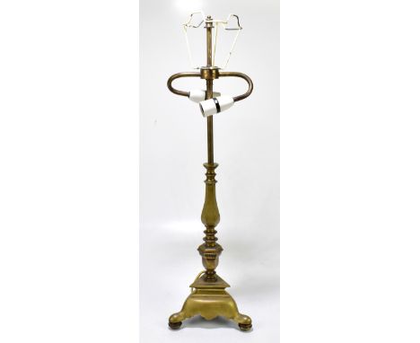 A 19th century brass Dutch style twin branch table lamp, height 70cm.&nbsp;