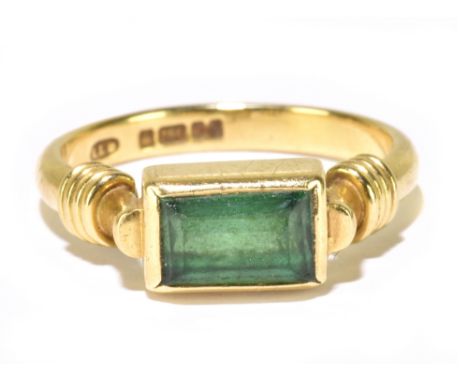 An 18ct yellow gold and chrome tourmaline Roman style ring, size I, approx. 4.4g.Additional InformationSome surface abrasions