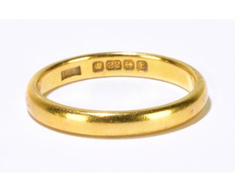 A 22ct yellow gold wedding band, size M,&nbsp;approximately 3.6g.&nbsp;Additional InformationMinor surface scratches only.&nb