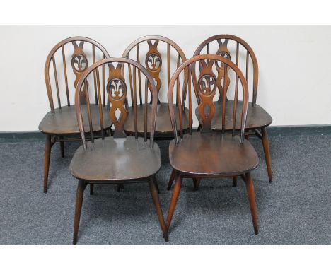 Five Ercol dining chairs 