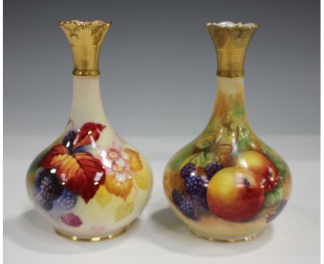 A matched pair of Royal Worcester vases, dated 1934 and 1940, painted by Price, signed, with blackberries and apples, and Bla