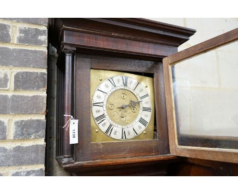 An 18th century oak 30 hour longcase clock, height 200cm