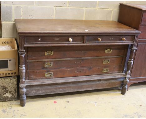 A 19th century French oak commode, width 153cm, depth 66cm, height 97cm