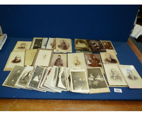 A quantity of Victorian cabinet photographs, mainly from studios in Yorkshire and Lancashire, together with about 100 Edwardi