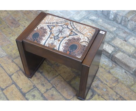 A circa 1930's walnut music stool, 45cm H x 51cm x 34cm 