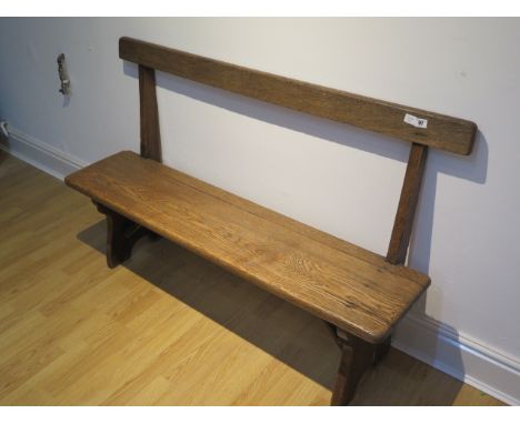 A Victorian oak bench, 85cm tall, x 132cm x 39cm 