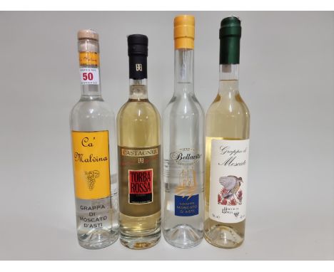 Four 50cl bottles of Grappa. (4) 