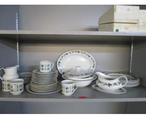 A Royal Doulton Burgundy pattern part dinner service and a Royal Doulton Tapestry part teaset 