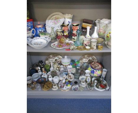 Mixed late 20th century household items and ornaments to include two Burlington ware character jugs, Aynsley trinket dishes a