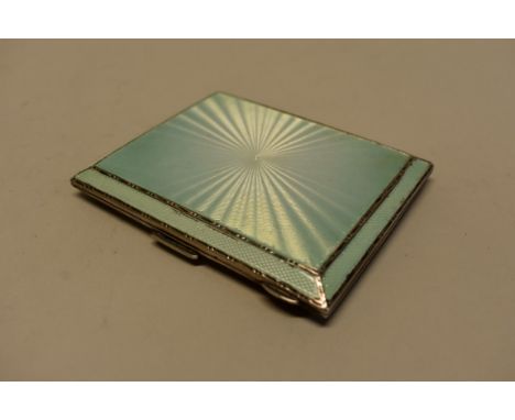 A silver and enamel cigarette case, by Gieves Ltd,&nbsp;Birmingham 1937, 9cm x 7.5cm, 100g total weight. 