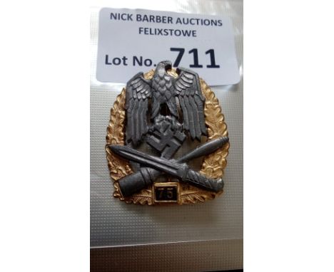 Militaria : German WW2 Army war badge General Assault "75" - VF