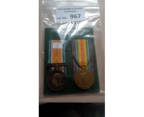 Militaria : Medals a WW1 British 1914-18 BWM &amp; Victory pair to the RAF, 118847 Pte 2 R Waite - GVF     