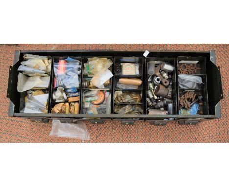 Various vespa/other spare parts and tools, including horns, cruciforms, fly-wheel pulley, speedo drives, bearing sets, seals,
