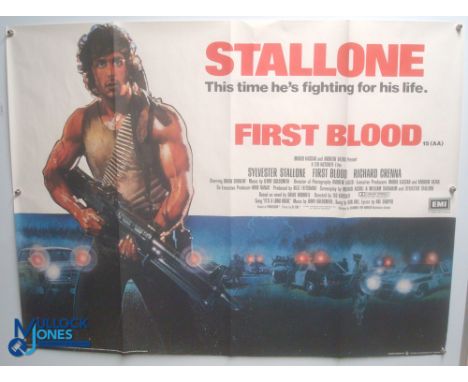 Original Movie/Film Poster - 1982 Sylvester Stallone First Blood - 40x30" approx. kept rolled, creases apparent, originally f