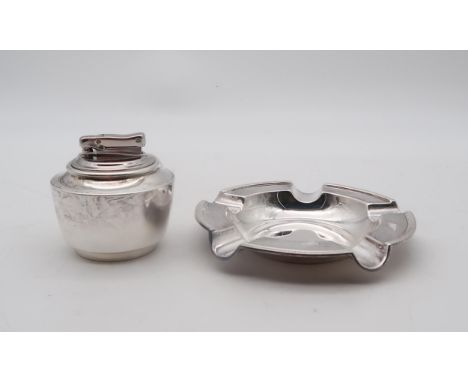 A George V silver ash tray, by Mappin &amp; Webb, Sheffield 1943, and a silver table lighter by Calibri, Birmingham 1968, wei