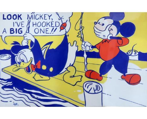 AFTER ROY LICHTENSTEIN (AMERICAN 1923-1997) LOOK MICKEY, 1961 Print multiple, numbered 22/100, 43 x 58cm Together with certif