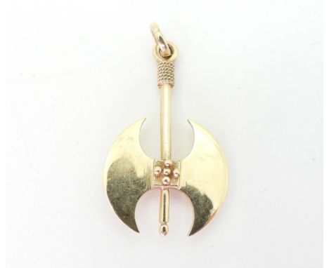 A 14k gold Viking axe pendant, weight 5gms Condition Report:Available upon request