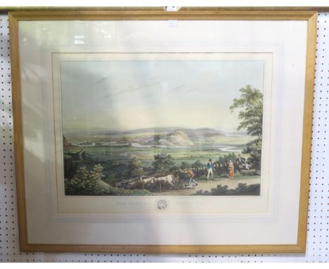 A framed print titled&nbsp;The Town of Stirling, published by Smith &amp; Elder, Fenchurch Street, measuring approx. 82cm x 6