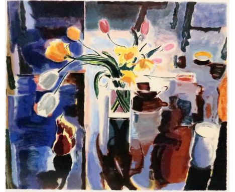 NEIL BALLY (WELSH b.1951) Flowers, print multiple, signed lower right, numbered 146/200, 65 x 70cm,&nbsp;together with 3 othe