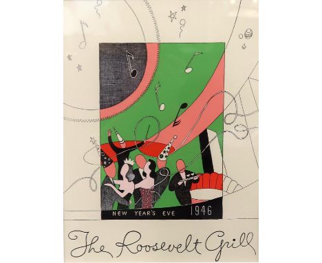 20TH CENTURY SCHOOL THE ROOSEVELT GRILL, NEW YEAR'S EVE 1946 The Roosevelt Grill, New York New Year's Eve 1946&nbsp; poster, 