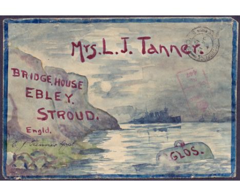 GREAT BRITAIN POSTAL HISTORY 1919 attractive hand-illustrated envelope sent from Army Post Office S105 (Vosges, France) to St