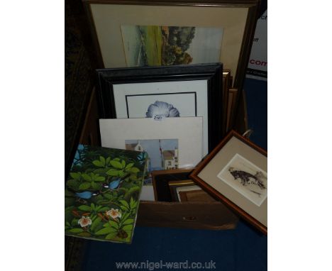 A quantity of prints to include modern copy of Cecil Aldin ''Dogs on a sofa, Mischief maker's, Turnastone church Herefordshir