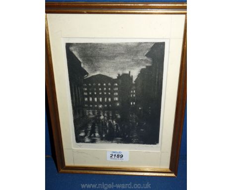 An etching of Lenningrad by G.E, Kronglikon, 1925