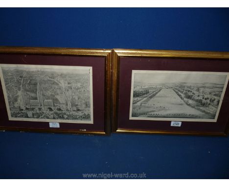 A framed and mounted Print ''George III reviewing volunteers in Hyde park on his birthday June 4th 1799', along with ''The pr