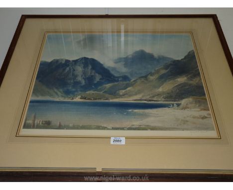 A Lithograph of a coastal landscape, signed Cecil A. Hunt.