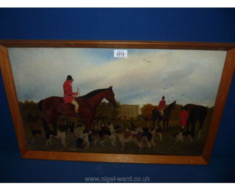 A fox hunting scene signed bottom left, S. Marlin 1879, 65 cm x 40 cm.