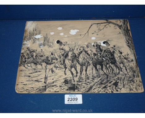 William Barns Wollen (1854-1936), Charge of the Scotch Greys, Enniskillen and Queens Boys upon D'Erlon's Battery of Waterloo,
