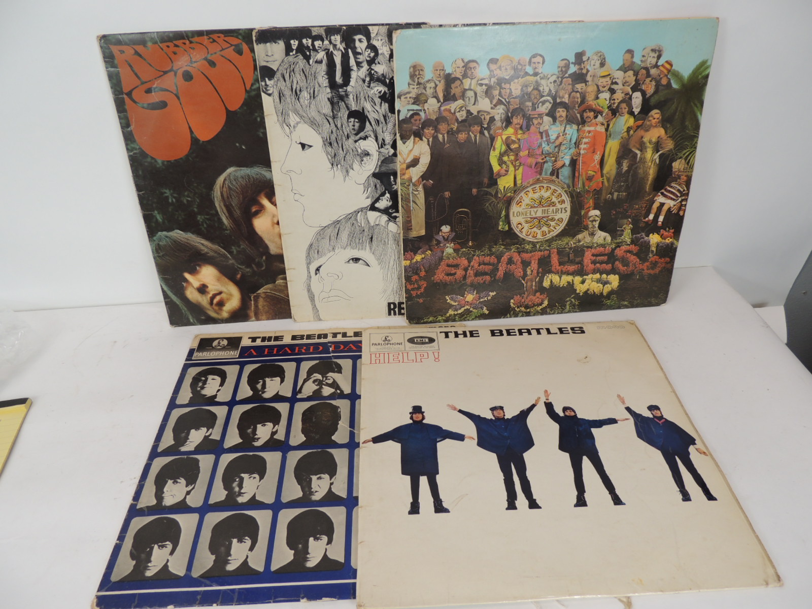 The Beatles Five Lp Records A Hard Days Night Mono Help Mono Sgt Peppers Lonely Hearts