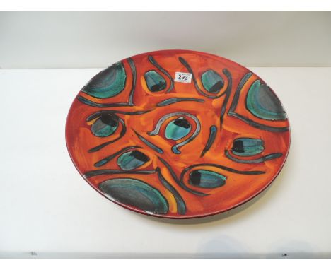 A Poole Pottery Peacock pattern charger 40.5cm diameter