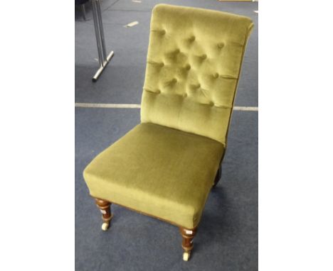 Victorian upholstered and button back nursing chair.